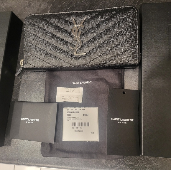 Authentic YSL Zip Around Wallet - Picture 1 of 6